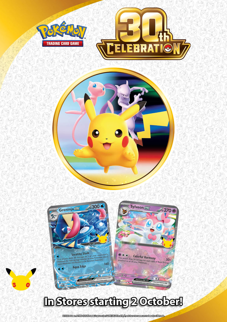 Pokémon TCG 30th Celebration — in stores starting 2 October