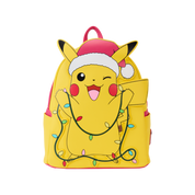 LOUNGEFLY - Santa Pikachu String Lights Light Up Mini Backpack