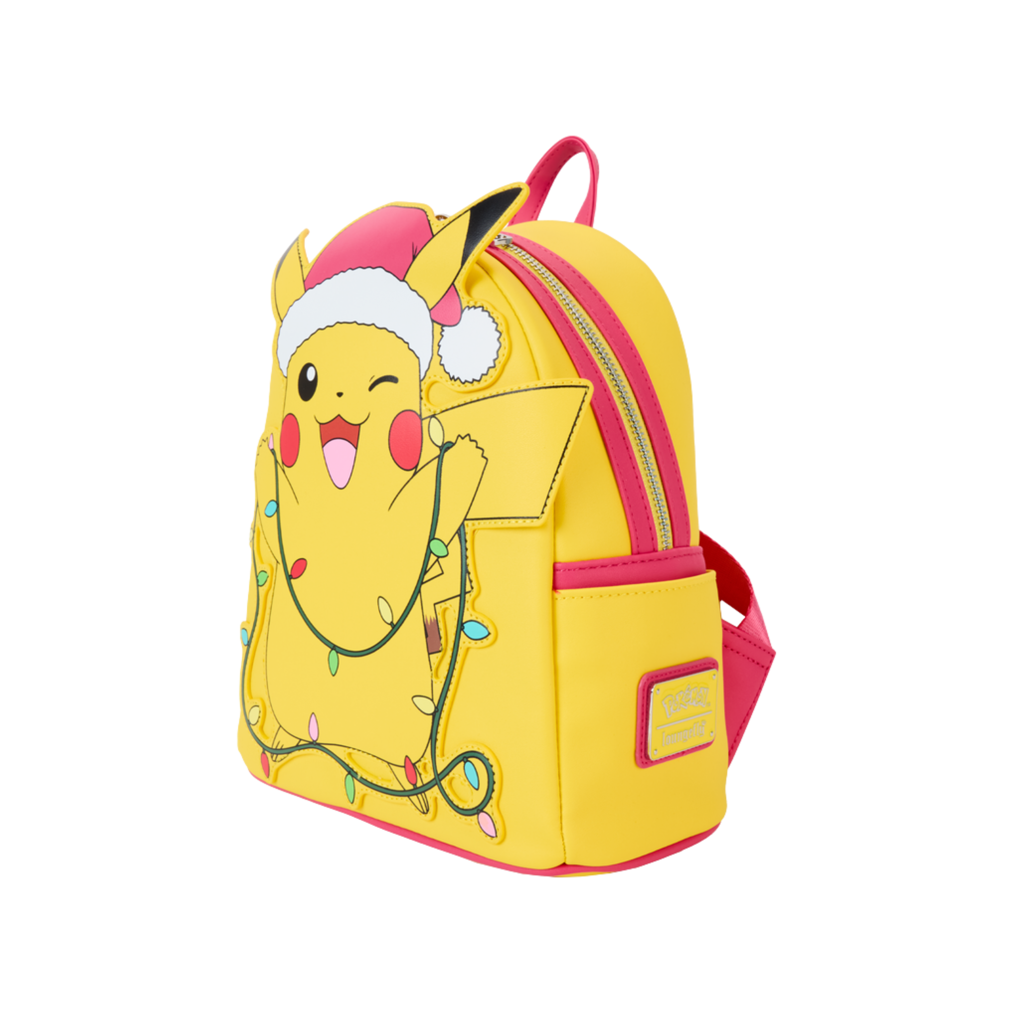 LOUNGEFLY - Santa Pikachu String Lights Light Up Mini Backpack