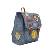 LOUNGEFLY - Leather Pokémon Denim Patches Mini Backpack