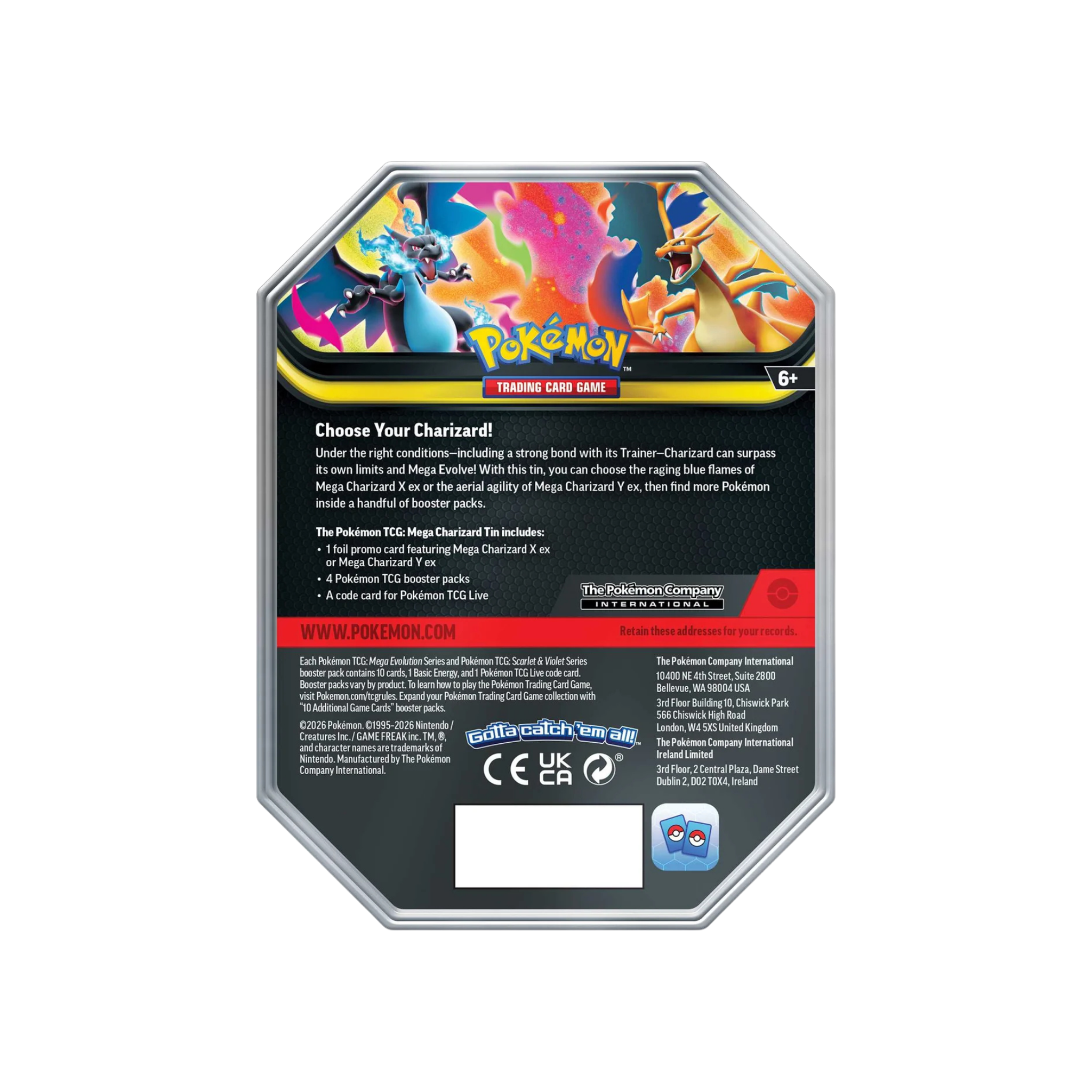 ENGLISH - Mega Charizard X & Y 4-Booster Tin