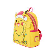 LOUNGEFLY - Pokémon Santa Pikachu String Lights Light Up Mini Backpack